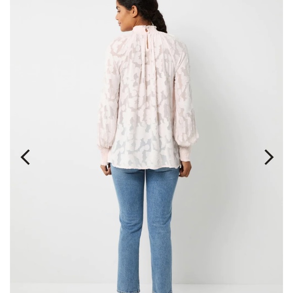 Maternity jacquard peasant balloon sleeve top blouse - Picture 7 of 8